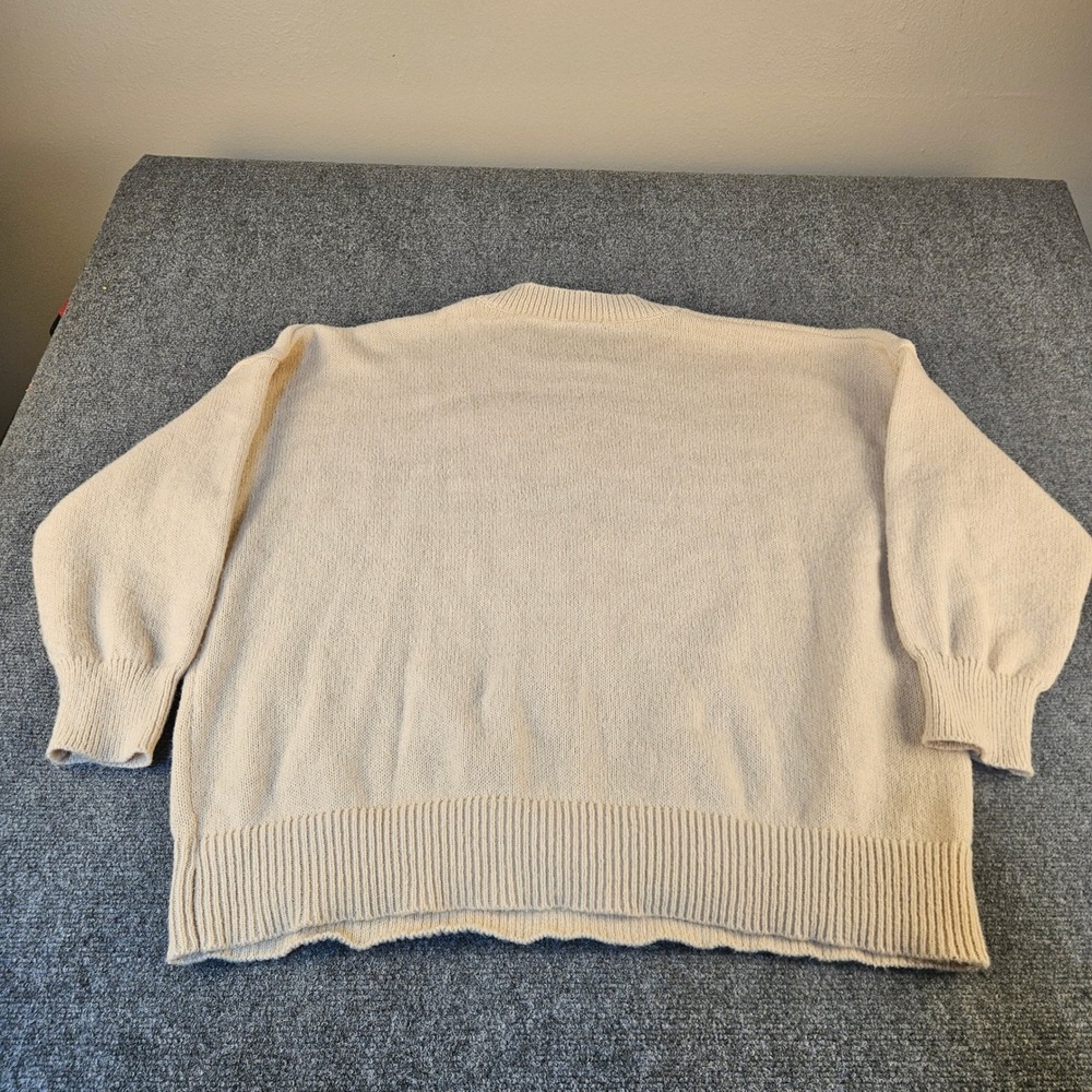 Love in Faith Womens 3XL Cream LOVE Fall Y'all Sequin Applique Knit Sweater - Picture 5 of 5